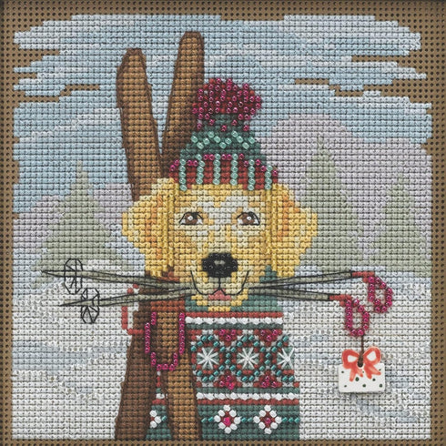 Mill Hill Ski Dog Beaded Counted Cross Stitch Kit Buttons & Beads 2022 Winter Series MH142234...
