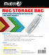 Rug Storage Bag and Zip Tie - NO Vent Holes - Heavy Duty - Giant Size Fits Rugs up to 9'x12' - Protects Rolled Rugs for Moving or Storage...