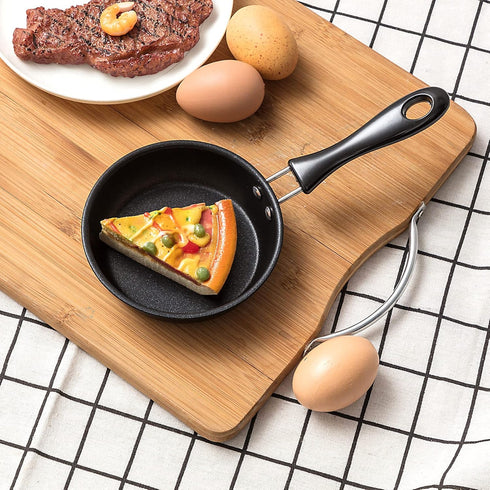 Tessco 2 Pieces Mini Cast Iron Skillet 4.7 Inch Round Mini Non Stick Fry Pan Single Egg Frying Pan with Heat Resistant Handle for Cooking Baking C...