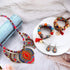 JeryWe 4 Pcs Bohemian Jewelry Set for Women Ethnic Style Costume Necklace Multilayer Boho Stretch Beaded Bracelet Vintage Boho Dangle Earrings, Cu...