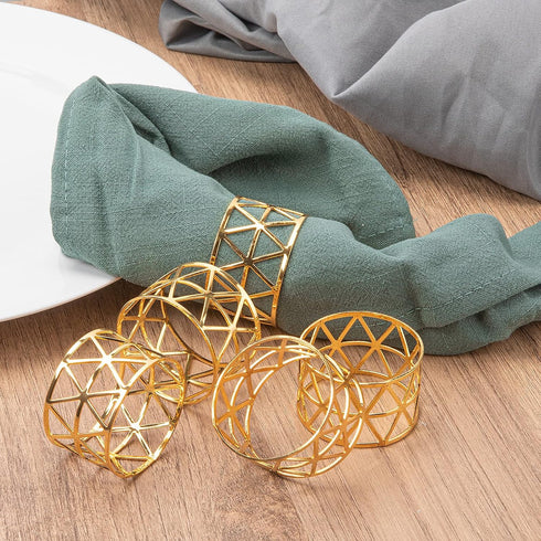 12PCS – Napkin Rings, Gold Napkin Rings Set of 12, Holiday Napkin Holders for Dining, Anniversary, Birthday, Romantic Candlelight Dinner, Holiday,...