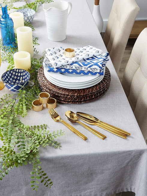 DII 100% Cotton Buffet Napkin Machine Washable, Oversized, Everyday Basic, 18x18, Assorted Indigo...