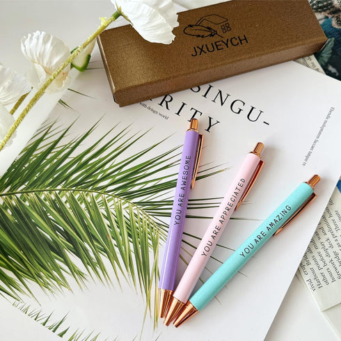 Jxueych Fancy Ballpoint Pen Appreciation Gift Set, Black Ink 1.0mm Medium Point, Thank You Gifts for Women Boss Lady Employee Coworker Teacher Off...