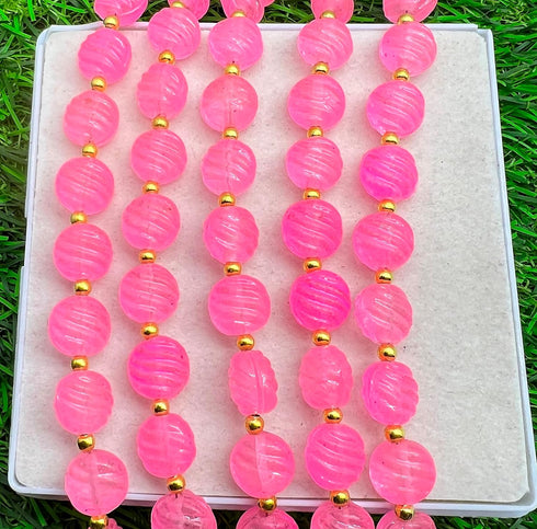 1 Strand Pink Topaz Quartz 17 Pieces Approx Beads Size 10x10mm Shape Curved Cut Carvin Making, Beading & Craft Supplies 7$ST03D134...