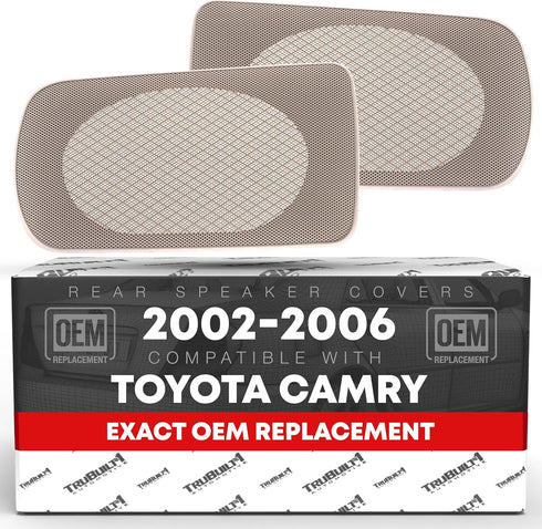 Speaker Grille Replacement Set, Left and Right Side - Compatible with 2002-2006 Toyota Camry - Rear Speaker Grille Cover, Beige - OEM 04007-521AA-...