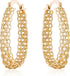 Gold Filigree Earrings for Women | Barzel 18K Gold Plated Link Mesh Braided Filigree Hoop Earrings (Gold)...