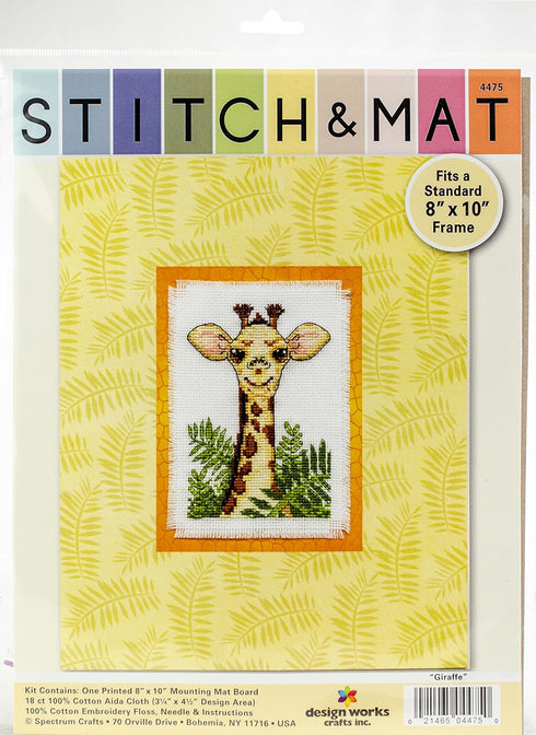 Tobin Giraffe, 3X 4.5 Counted Cross Stitch Kit, Multicolor...