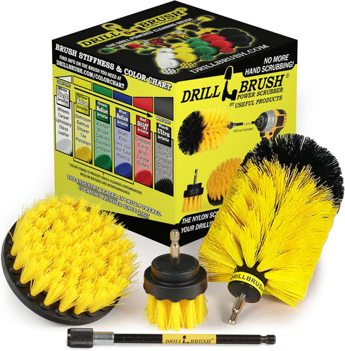 Drill Brush Power Scrubber by Useful Products - Bathroom Cleaning Brush Set - Scrub Brush for Drill - Cleaning Tools for Drill - Shower Scrubber -...