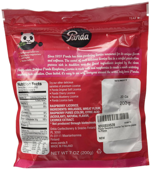 Panda Raspberry Licorice 7oz licorice pieces...