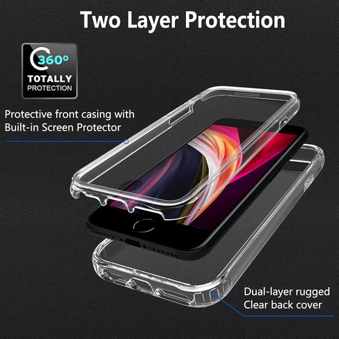 BESINPO Case for iPhone SE 2022 (3rd Generation)/iPhone SE 2020/8/7 Case, Built-in Screen Protector 360 Full Body Shockproof Protection Cover -Cle...