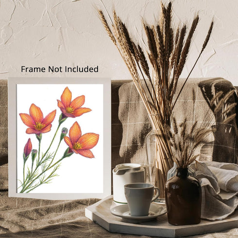 Posterizer 1 pcs-delicate and vibrant botanical drawing style flowers 1-Floral & Botanical Art-Gift for Men Women Teens-Chic Home Decor- unframed ...