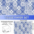 50 Sheets Moroccan Mosaic Tissue Paper,19.7 x 28 Inch Gift Wrapping Tissue Paper Blue Tiles Partern Art Tissue for Wedding Invitation Bridal Showe...