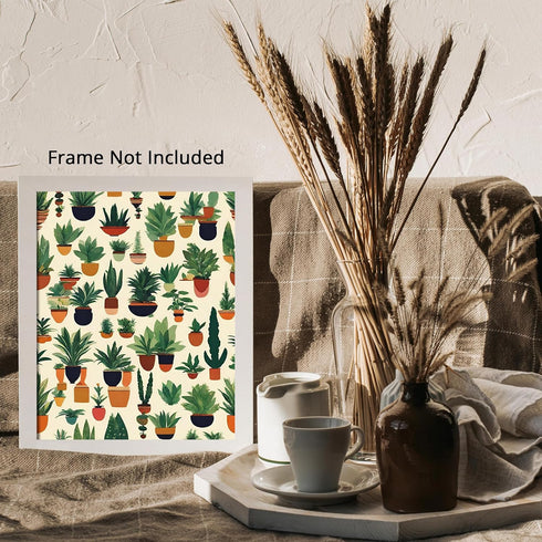 Posterizer 1 pcs-plants pots cactus cute art for plant lovers 1-Floral & Botanical Art-GIft for Men Women Teens-Decor for Home & Office- unframed ...
