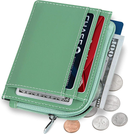 SERMAN BRANDS Wallet Women Zipper Rfid Blocking Small Compact Luxury Leather Pocket Wallet Ladies Mini Purse Credit Card Holder - Compact...