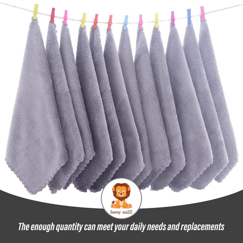 Sunny zzzZZ Ultra Soft 24 Pack Baby Washcloths - 10x10 Inches - Coral Fleece Extra Absorbent Wash Clothes for Babies, Infants and Toddlers - Sensi...