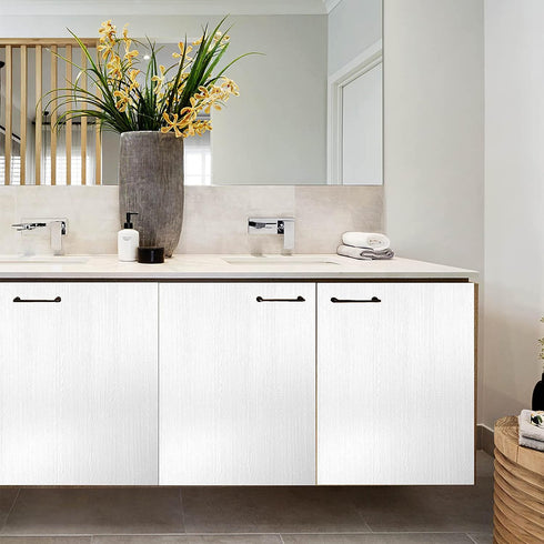 Wood Wallpaper White Contact Paper Peel and Stick Wallpaper Self Adhesive Removable Wallpaper, White Wood Grain Wall Paper for Cabinet Countertop ...