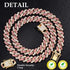Gold Dog Chain Collar Diamond Cuban Collar Walking Metal Chain Collar with Design Secure Buckle Dog Collars for Medium Large Dogs (18inch, Pink-Go...