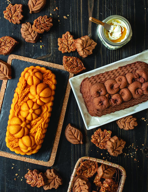Nordic Ware 93448 Wheat & Pumpkin Cast Loaf Pan, 6 Cup Capacity, Bronze...