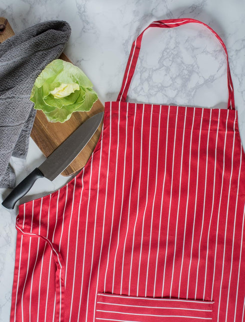 DII Professional and Commercial Grade, Chef Stripe Kitchen, Apron, Tango Red...