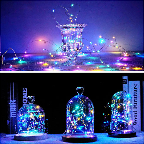 Fairy Lights Battery Operated Starry Firefly Silvery Wire String Lights 15 Pack 7.2ft 20 LED Jar Table Centerpiece for Wedding Christmas Halloween...