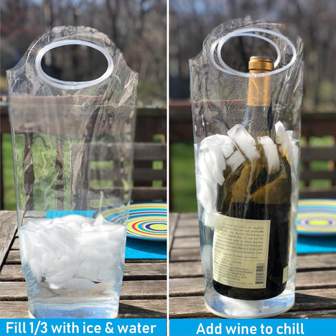 Portable Wine Chiller Bag - Cooler Tote uses Ice & Water, No Freezing Needed, Best Gift Bag for Wine Enthusiast, Women & Men, Take Wine to Go or O...