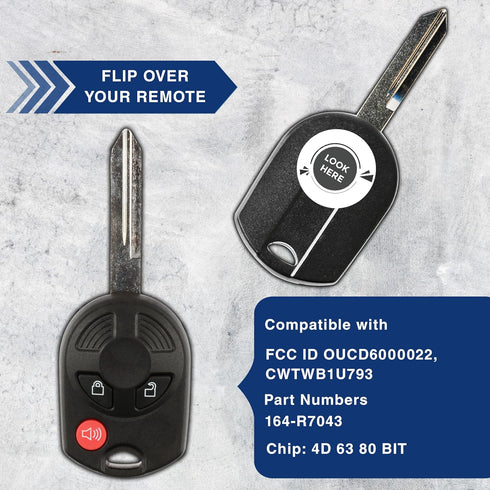 2X KeylessOption Key for 2001 2002 2003 2004 2005 2006 2007 2008 2009 2010 2011 2012 2013 2014 2015 2016 2017 2018 Ford Lincoln Mercury Remote, 3-...