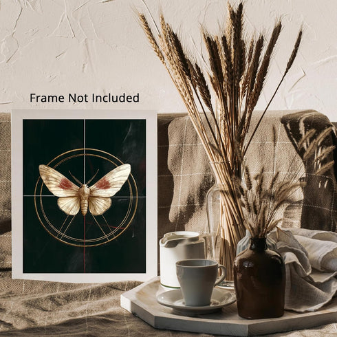 Posterizer 1 pcs-detailed delicate beautiful moth art 1-Art for Animal Lovers-Retro Art-Gift for Men Women Entrepreneur Teens School and classroo...