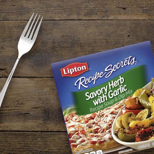 Lipton Recipe Secrets Recipe Soup & Dip Mix, Savory Herb with Garlic, 2 envelopes 2.4 oz, (Pack of 4)...