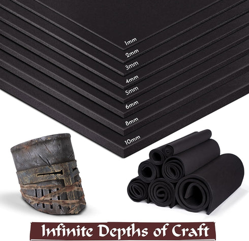 The Foamory EVA Foam Cosplay - 2mm Thick (1mm to 10mm) - Extra Large Foam Sheets - Black or White - 35" x 59" Sheet - Ultra High Density Craft Foa...