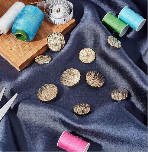 AHANDMAKER 32 Pcs Alloy Shank Button, Metal Flat Button, Gold Blazer Buttons, Sewing Button for Jacket Suit Woolen Coat Shirt Trousers Sewing DIY ...