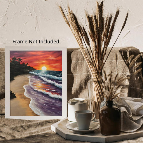 Posterizer 1 pcs- sunrise and sunset-landscape nature scene 7-Landscape & Nature Art-Floral Botanical Art- Decor for Home & Office- unframed wall ...