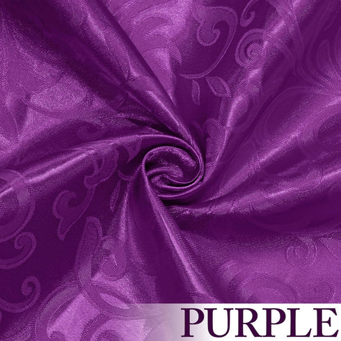Jacquard Satin Fabric by The Yard - 60 Inch Wide, Shiny Brocade Purple Fabric Smooth & Floral Damask Fabric for DIY Decorations, Craft, Wedding Dr...