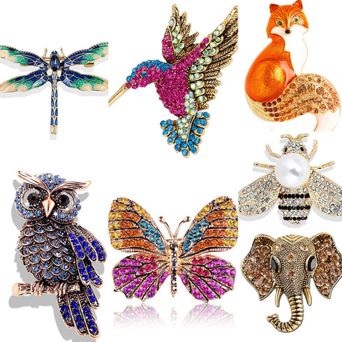 7PCS brooch pin for women fashion set crystal rhinestones women's brooches pin for clothes bulk...