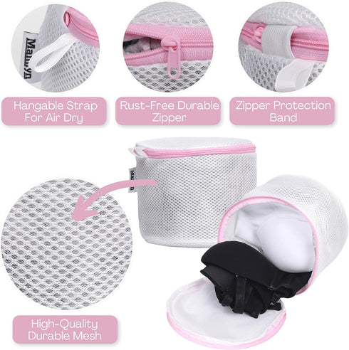 Mesh Bra Bags for Washing Machine, Lingerie wash Bags for Laundry (set of 2)...