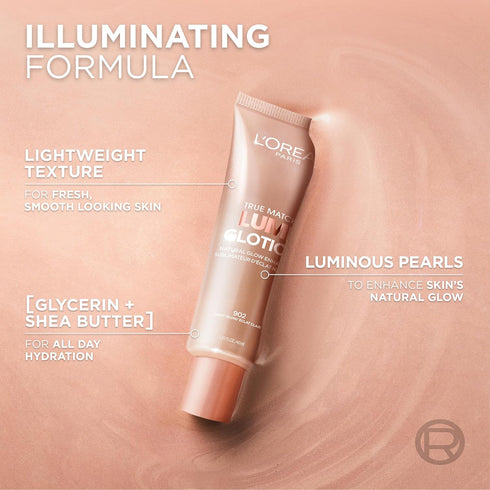 L'Oreal Paris Makeup True Match Lumi Glotion, Natural Glow Enhancer, Illuminator Highlighter Skin Tint, for an All Day Radiant Glow, Light, 1.35 O...