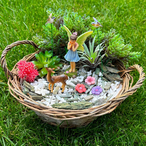 Mood Lab Fairy Garden - Miniature Accessories and Figurines Kit - Deer Set of 7 pcs - for Outdoor or House Decor...