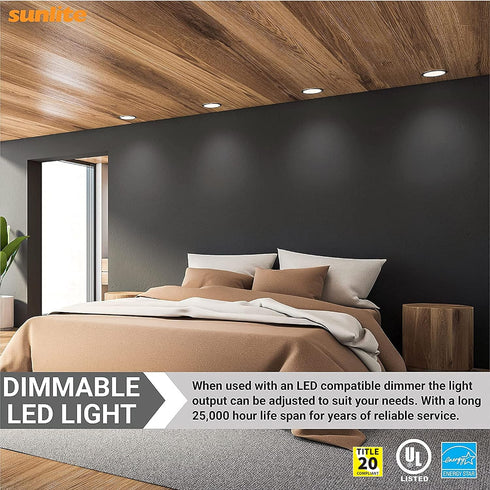Sunlite 81393 LED 90 CRI R20 Recessed Light Bulb, 8 Watts (50W=), 525 Lumens, Dimmable, Medium Base (E26), Wide 110° Beam Angle, Energy Star, UL L...