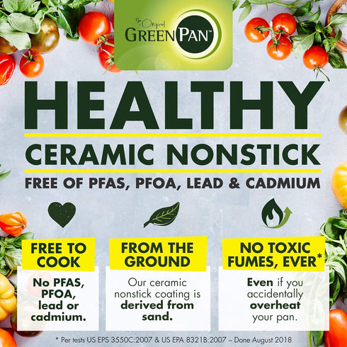GreenPan Mini Healthy Ceramic Nonstick, 5" Round Egg Pan, PFAS-Free, Dishwasher Safe, Stay Cool Handle, Yellow...