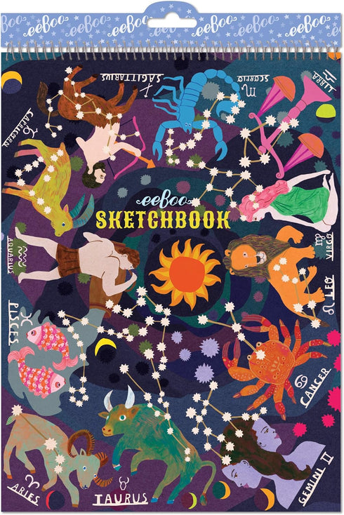eeBoo: Zodiac Sketchbook/60 Pages, Inspires Artists of All Ages, Allows Doodling, Coloring, Sketching, or Creative Artwork, Perfect for Children o...