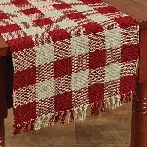 Park Designs Buffalo Check Table Runner - 54" L - Garnet...