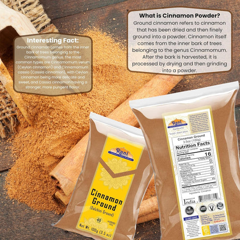 Rani Cinnamon Powder (Ground) Spice 3.5oz (100g) ~ All Natural | Salt-Free | Vegan | No Colors | Gluten Friendly | NON-GMO...