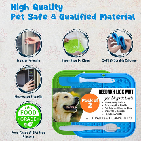 Licking Mats for Dogs and Cats, Slow Feeder Lick Pad with Suction Cups for Dog, Crate Training Pet Toy, Pet Supplies Bathing, Grooming, Training (...