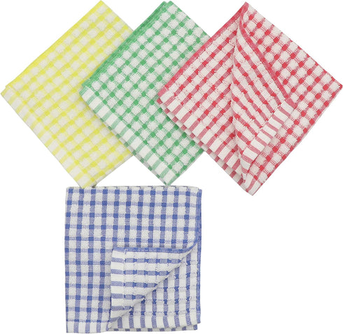 Cotton Cleaning Rags Terry Dish Cloths for Washing Dishes, Set of 8 Dish Rags for Cleaning, Light and Soft Dish Towels for Kitchen Drying Dishes, ...