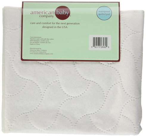 American Baby Company Waterproof Embossed Quilt-Like Flat Bassinet Protective Pad Cover White 15" X 33"...