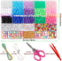 GMMA 1000 PCS Various Pony Beads Kit for Bracelet with Storage Box, Clay Flower Beads for Friendship Bracelets, Crystal Thread, Elastic String, Le...