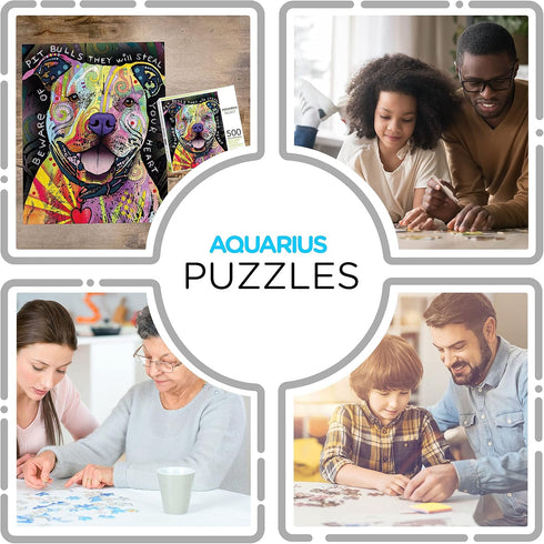 AQUARIUS - Dean Russo Beware Pit Bull AS 500 Piece Jigsaw Puzzle...