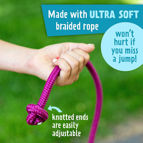 Just Jump It 8' Foot Jump Rope 2 Pack - Active Outdoor Youth Fitness Exercising Equipment - Kid Friendly Braided Nylon Gym Accessories...