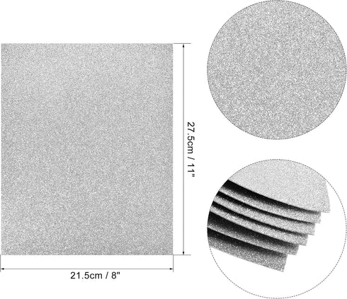 uxcell Silver Tone Shiny EVA Foam Sheets 11 x 8 Inch 2mm Thick for Crafts DIY Projects 12 Pcs...