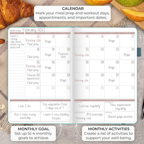 Legend Meal Planner – Weekly Meal Prep & Nutrition Journal with Grocery List & Weight Loss Tracker – Diet & Wellness Diary Log – Undated 12-Month ...