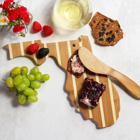 Totally Bamboo Florida Charcuterie Board with Spreader Knife Gift Set, 9-1/4" x 10-1/8"...